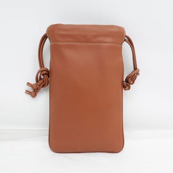 Celine Drawstring Mobile Pouch Shoulder Bag Cuill Triomphe Tan Brown - Picture 2 of 10